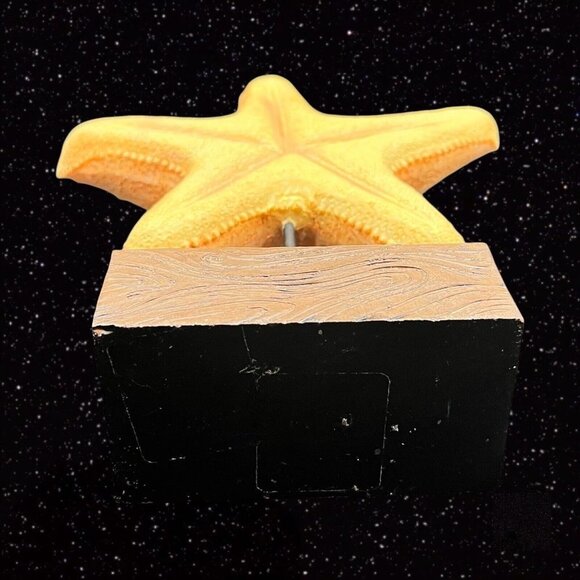 Starfish on Faux Wood Sculpture Figurine Large Wide 11”t 8”w - Picture 6 of 9